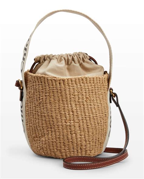 chloe raffia bucket bag.